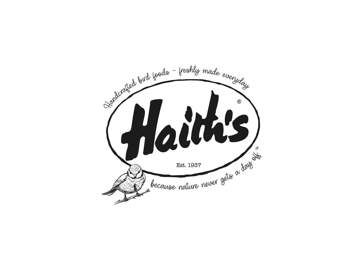 Haith's famous logo with a robin stood on a branch proudly with the Haith's logo behind