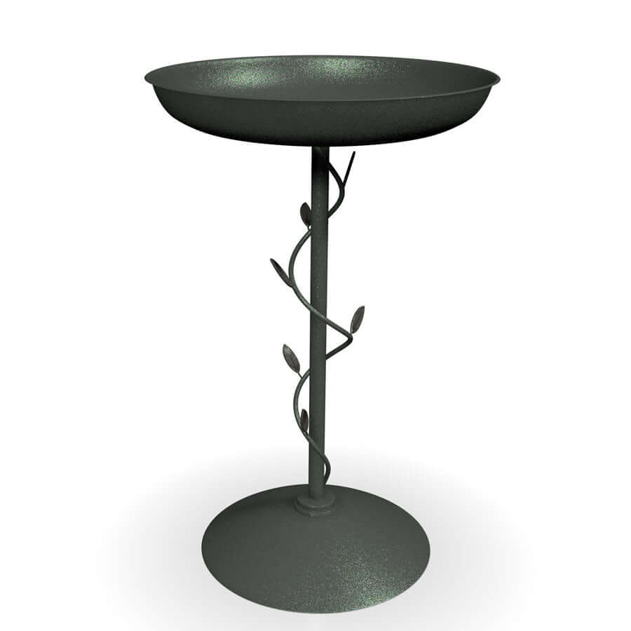 Aesthetic bird bath with a deep dish on the top, perfect for drinking and cleaning.